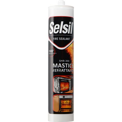 SIGILLANTE REFRATTARIO 'SMR-300' ml 300 - colore nero- 12 pezzi  - SELSIL