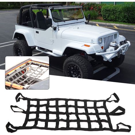 Multifunktionales Dachnetz für Jeep Wrangler YJ TJ JK JL, weiche Hängematte und Heckklappennetz zur Aufbewahrung