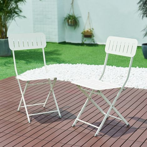 Klappstuhl Sande 2er Set Stahl Weiß [en.casa]