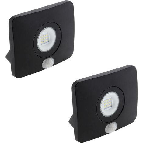 Lot de 2 projecteurs LED étanches 10W avec détecteur - Elexity