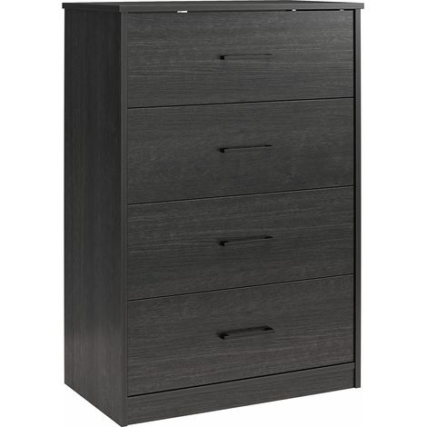 BrEZ Commode avec 4 tiroirs en effet chêne noir (1/5)