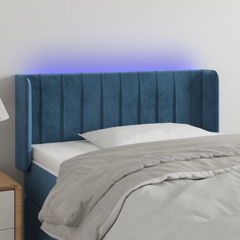 Cabecero con LED de terciopelo azul oscuro 83x16x78/88 cm vidaXL (1/5)