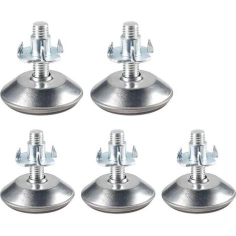 Höhenverstellbare Möbelgleiter – Set mit 5 verzinkten Stahlgleitern M8 × 40 mm, höhenverstellbar, ideal für Stühle und Tische