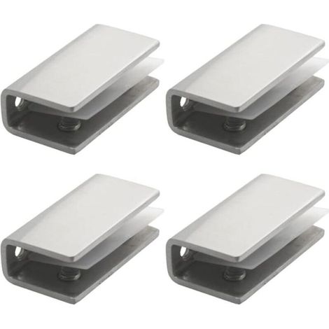 Abrazaderas de acero inoxidable para vidrio, 4 soportes para estantes de vidrio, soportes para espejos de 8-12 mm, soportes para espejos de pared, para barandillas de escaleras y ventanas.