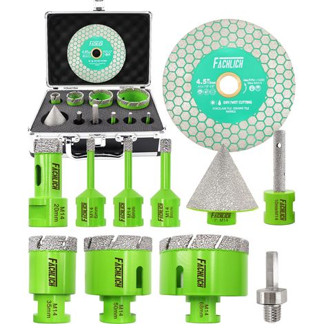 Scie Cloche Carrelage Kit - 11 pièces Foret Diamant Carrelage Kit (1/5)