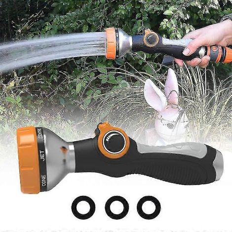 Garden Hose Nozzle Multifunctional Heavy Duty Adjustable Grip Easy Water Control For Outdoor (1/5)