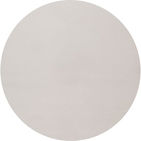 FLOORNOVO Hochflor Teppich rund einfarbig - Ø 117 cm - Besonders Weicher Teppich Wohnzimmer & Badezimmerteppich - Pflegeleicht - vielseitig einsetzbar im Innenbereich (1/2)
