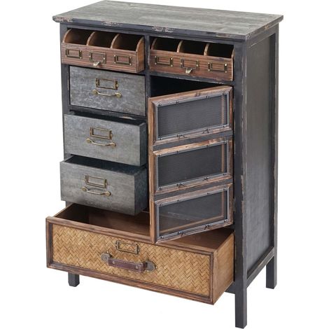 Apothekerkommode HHG-522, Schubladenschrank, Tanne Holz massiv Vintage Shabby-Look 90x65x32cm (1/5)