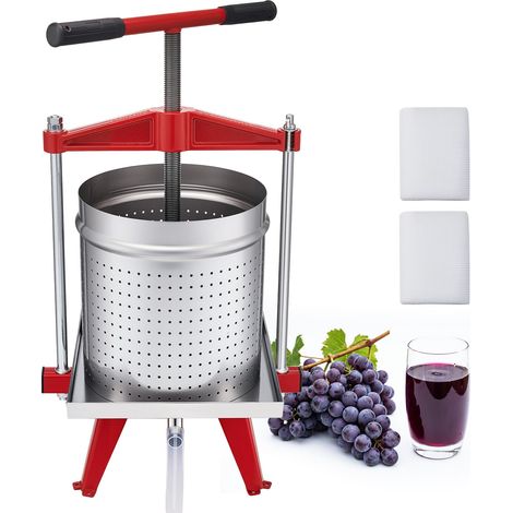 VEVOR Pressa Manuale Premitutto per Vino, Torchio Premitutto per Frutte in Acciaio Inox 15 Litri per Mele UVA Arance Verdure 40 X 32 X 61 cm, Torchio Manuale da Cucina con Manico a Forma di T (1/5)