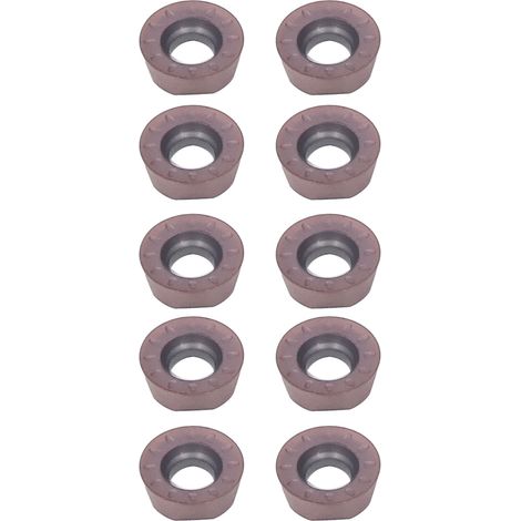Lot de 10 pastilles carbure rondes pour tour, plaquettes de coupe de rechange, outil de tournage acier inoxydable, pièces d'usinage (1/5)