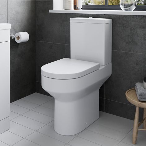 Comfort Raised Height Close Coupled Toilet WC Soft Close Seat Modern Bathroom (1/4)