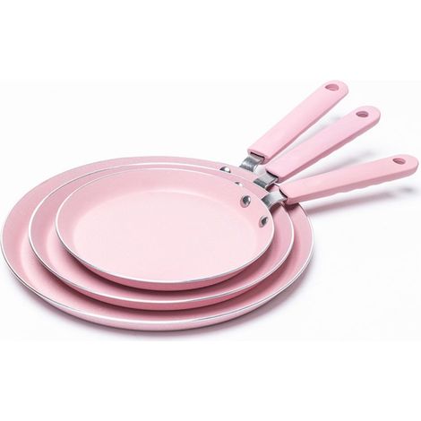 Poêle antiadhésive utilitaire à crêpes et omelettes, ustensiles de cuisine pour la maison et le restaurant (rose) (1/5)
