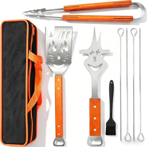 Set d'Ustensiles de Barbecue 9 Pièces 7 en 1, Multifonction (1/5)