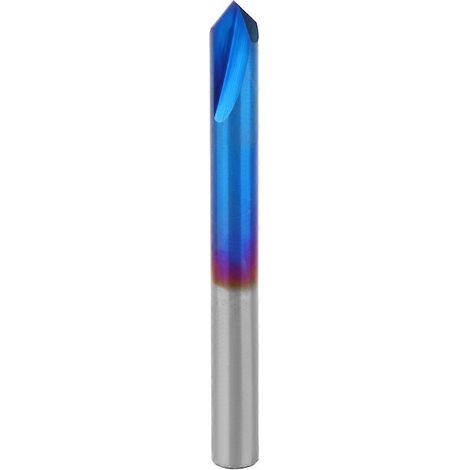 90°-Fasenfräser, 2 Schneiden, blau beschichtet, Hartmetall, Handwerkzeug, 5 x 50 mm