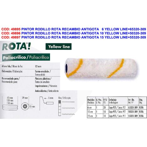 Rouleau de rechange pour peinture anti-goutte 15 cm Yellowline 55320-309