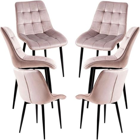 Packs Sillas Comedor - Pack 6 Sillas Cade Terciopelo - Gris (1/5)