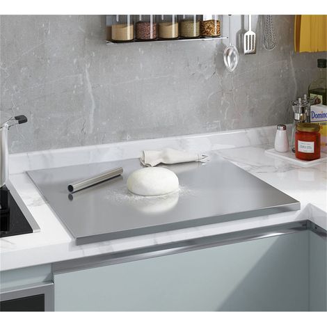 ZOIMANIA - Tagliere Spianatoia con Tarocco e Mattarello - Inox - Profondità 55 - Dimensione Tagliere: L 40 x P 55 x 3 (1/5)