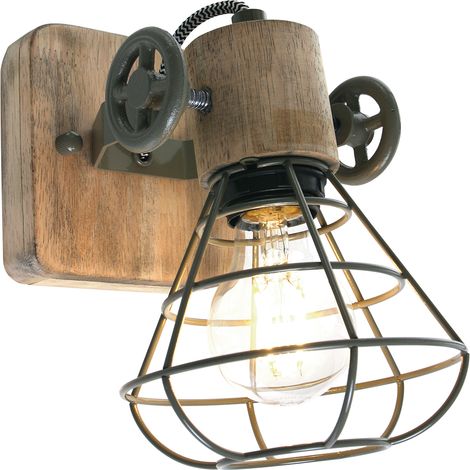 Anne Lighting - faretto - Guersey - verde - legno metallo -