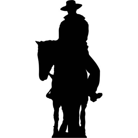 Figurine en carton Cowboy sur son cheval (Silhouette - ombre) 188 cm