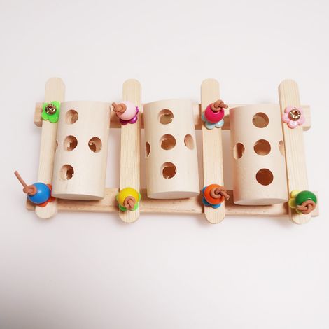 Mangeoire en bois pour perroquets, jouets pour cage, jouets pour perruches ondulées, mangeoire pour perruches ondulées