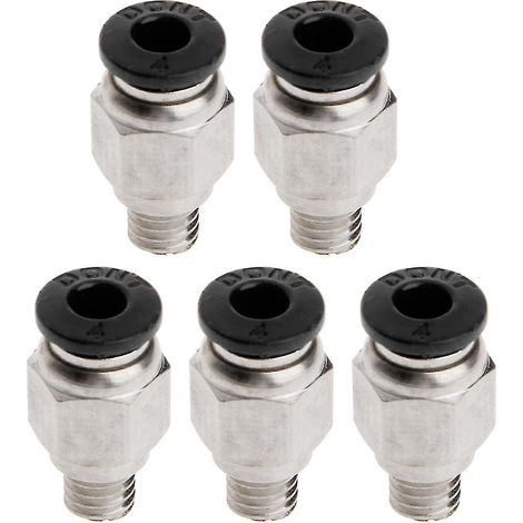 Lot de 5 raccords pneumatiques droits à filetage mâle PC4-M6 pour imprimante 3D, faciles à utiliser.