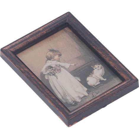 Ensemble de 4 cadres miniatures anciens à l'échelle 1:12 pour peintures à l'huile - Accessoires décoratifs pour maisons de poupées - Type 1 (1/5)