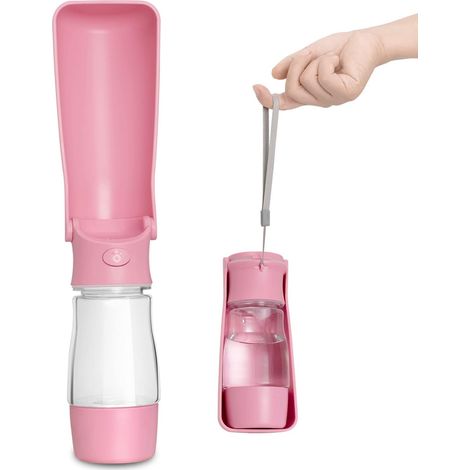 Bouteille d'eau de voyage pour chien - Portable Pliable Avec récipient à nourriture - Distributeur de nourriture pour animaux de compagnie - Pour les voyages, la randonnée - légère et étanche (1/5)