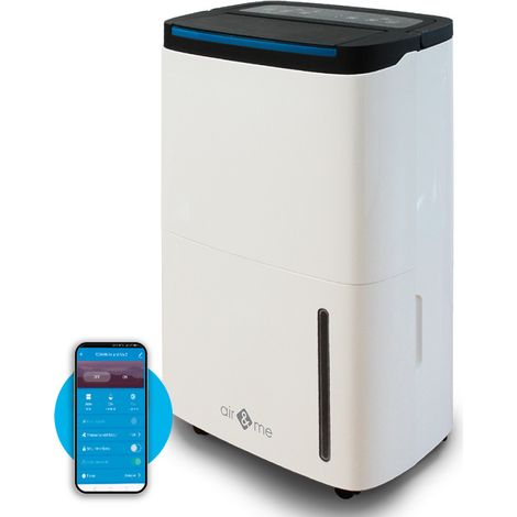 Déshumidificateur 50L/j connecté – Compresseur – Évacuation par pompe de relevage – Surface max 200 m² – Niveau sonore 56 dB – Air&Me
