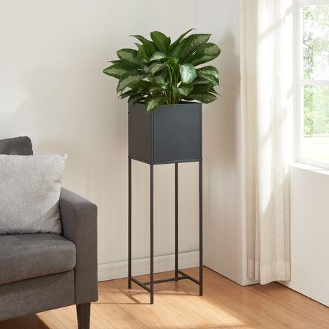 Mesa de cultivo Porsgrunn metal 100x30x30cm - Negro [en.casa]
