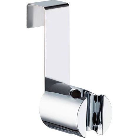 Support de pistolet de douche argenté pour toilettes, 4,29,8 cm, 1 pièce, crochet de pommeau de douche en acier inoxydable sans perçage. (1/5)