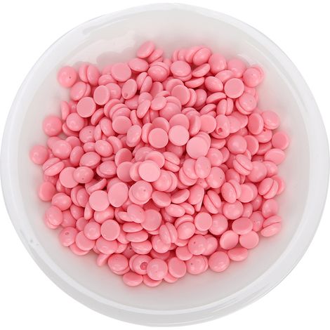 Cire dépilatoire en grains de 500 g pour le visage, les jambes et les aisselles, couleur rose. (1/5)