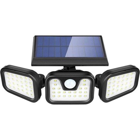 Außenleuchte mit Bewegungsmelder – 74 LEDs – Wandleuchte mit Sensor – Tag-/Nachtsensor – Schwarz (1/5)
