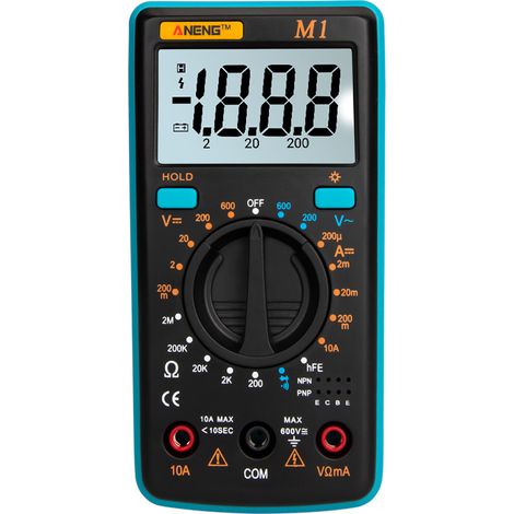 Multimètre numérique M1 bleu portable sans pile (1/5)