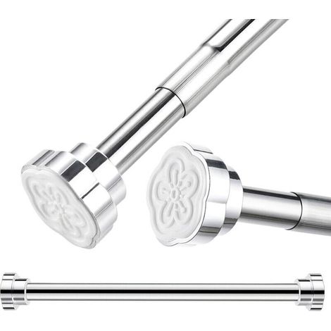 Asta per tende telescopica senza foratura – Acciaio inox, regolabile da 40 a 55 cm, ideale per armadi o box doccia.
