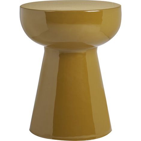 Tavolino d'appoint rotondo in metallo smaltato bronzo D34 cm MOGOU