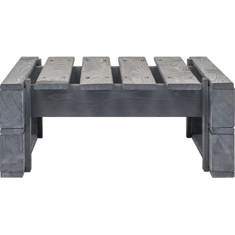 Repose-pied palette de jardin bois gris