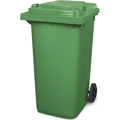 BRB Müllbehälter, Inhalt 240 Liter, HxBxT 1075 x 580 x 730 mm (grün) (1/2)