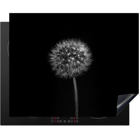 Induction Hob Protector Dandelion - Black - Floral - Botanical 65x52 cm (1/5)