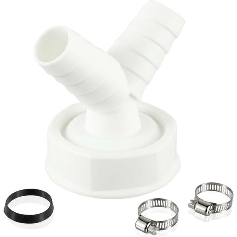 Adaptateur Vidange Machine à Laver 11/2 pouce, Lave-vaisselle Adaptateur en Y, Raccord Double Evacuation Machine, Tuyau de Vidange avec Entrée 19-23 mm, Sortie DN 45, Avec 2 Collier de Serrage (1/5)