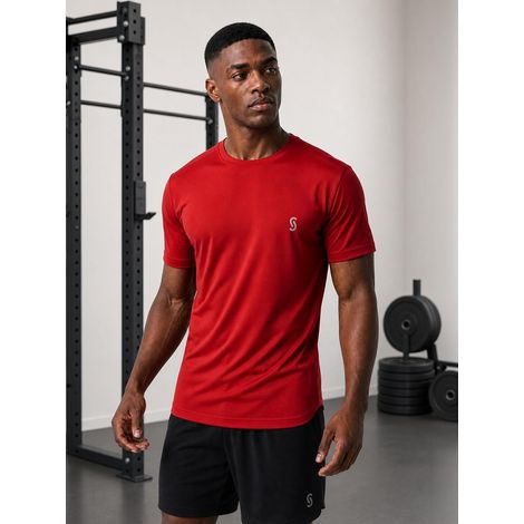 Camiseta de entrenamiento roja para hombre Jigga Sport, talla XXL (1/5)
