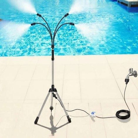 KLVGTIFS PU - Système de brumisation portable pour extérieur avec base remplissable, brumisateurs sur pied pour terrasse extérieure (1/5)