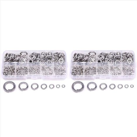 Rondelle elastiche, assortimento di rondelle in acciaio inox 304 (820 pezzi, 8 misure) (1/4)