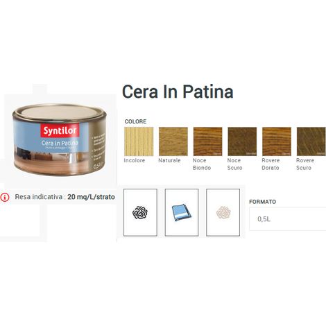 SYNTILOR- CERA IN PATINA 0,5 LT INCOLORE