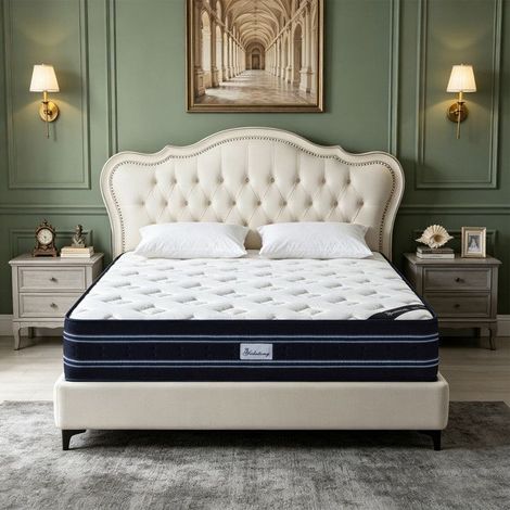 Matelas 140x200 cm Premium, Très épais 26 cm, Matelas 2 Places, Hybride Mousse & Ressorts Ensachés, Fermeté Moyenne, Ergonomique (1/5)