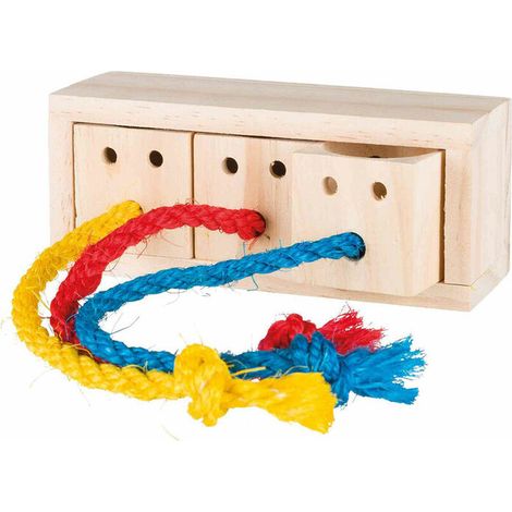 Cubo porta snack in legno 16×6×7cm per conigli e roditori