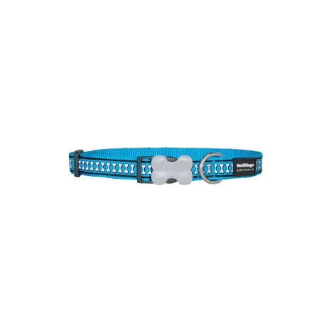 Collier pour chien dingo rouge dingo réfléchissant os turquoise (2.5 x 41-63 cm) (1/3)