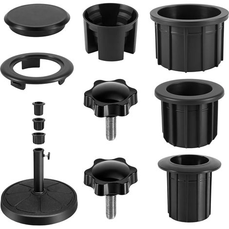 Lot de 8 pièces de rechange pour parasol - Anneaux de réduction de parasol - Adaptateur de pied de parasol - Accessoires pour parasol de jardin et de pêche (1/5)