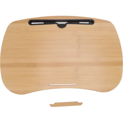 Table d'appoint en bambou pour ordinateur portable, coussin en mousse, support de rangement pour lit, canapé ou voiture (1/5)