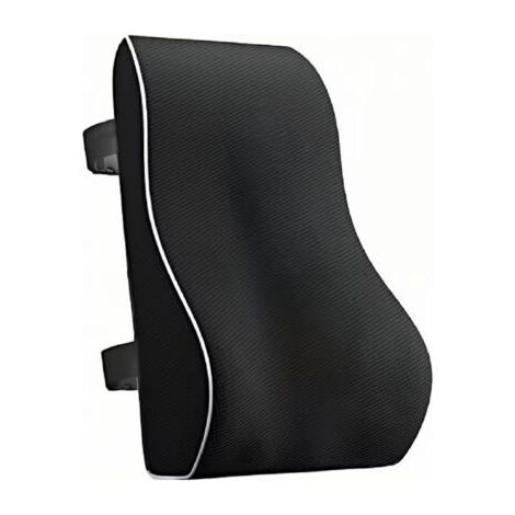 BUNTHAUS Ergonomisches Lendenkissen, Rückenlehne aus Memory-Schaum für Autositze und Bürostühle, mit antistatischem Bezug und doppelt verstellbaren Gurten, Schwarz