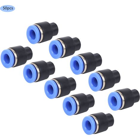 50 bouchons pneumatiques pour tuyaux, en plastique et laiton, à insertion rapide, avec anneau de déverrouillage ovale PPF, pour usage hôtelier. (1/5)